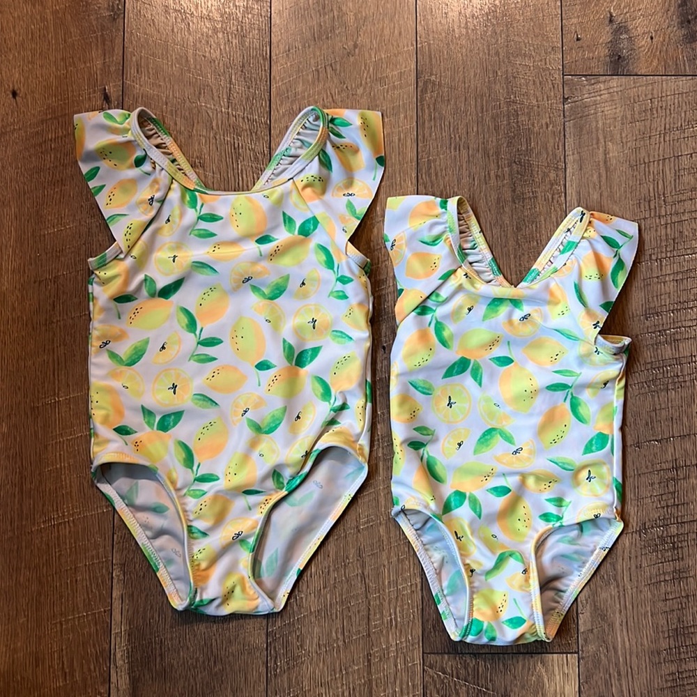 Cat & Jack Lemon Matching Swimsuit Set